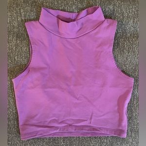 Womens purple open back workout or dance top